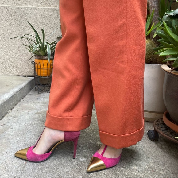 Vintage multicolored Gucci suede leather heels in original box - Picture 3 of 16